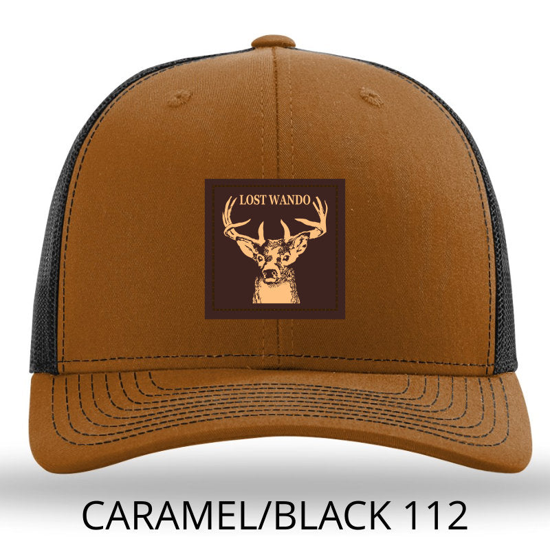Buck Heather Carmel-Black Leather Patch Richardson 112 Trucker Hat Lost Wando Outfitters - Lost Wando Outfitters