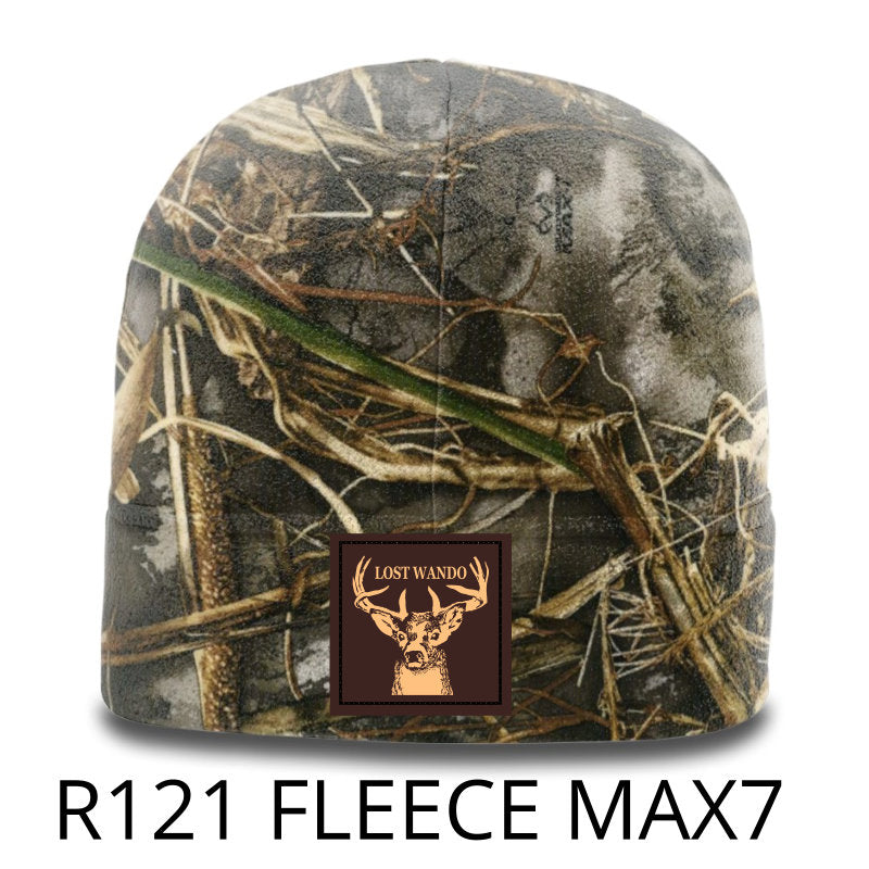 Buck Leather Patch -BEANIE - Realtree Max7 Fleece Beanie Richardson 121 Fleece Beanie Lost Wando Outfitters