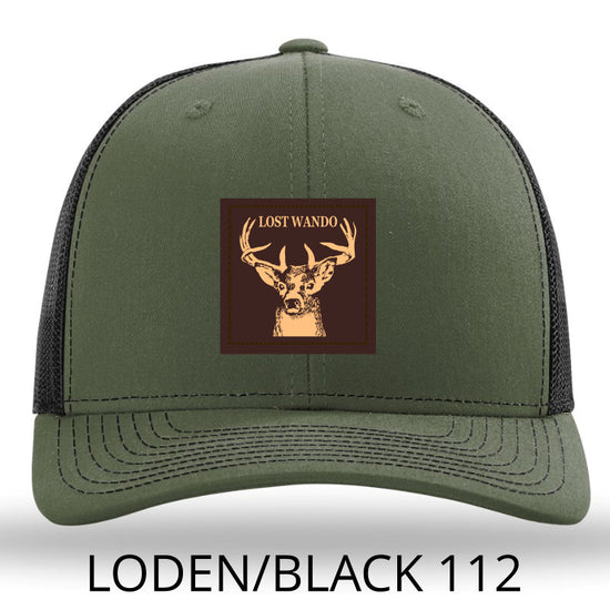 Buck Loden-Black Leather Patch Richardson 112 Trucker Snap-Back hat Lost Wando Outfitters - Lost Wando Outfitters