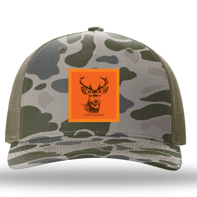 Buck -Orange Woven Patch- Marsh Duck-Loden Richardson 112PFP Snapback Trucker Hat Lost Wando Outfitters