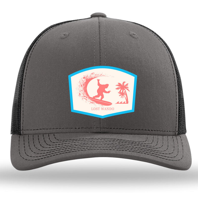 Surfin' Big Foot (BIFF) Woven Patch Charcoal-Black Richardson Sports 112 Trucker Snapback Lost Wando Outfitters - Lost Wando Outfitters