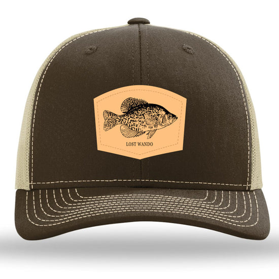 Crappie Leather Patch Hat Brown-Khaki Lost Wando Outfitters - Richardson 112 - Lost Wando Outfitters