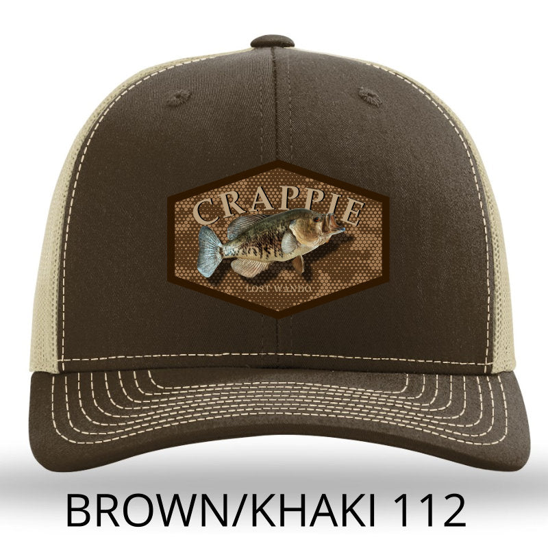 Crappie Color Patch -Brown/Khaki 112 Snapback Trucker Hat Lost Wando Outfitters