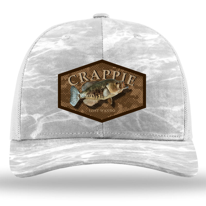 Crappie Color Patch -Mossy Oak Elements Bonefish Camo- Light Grey 112PFP Snapback Trucker Hat Lost Wando Outfitters