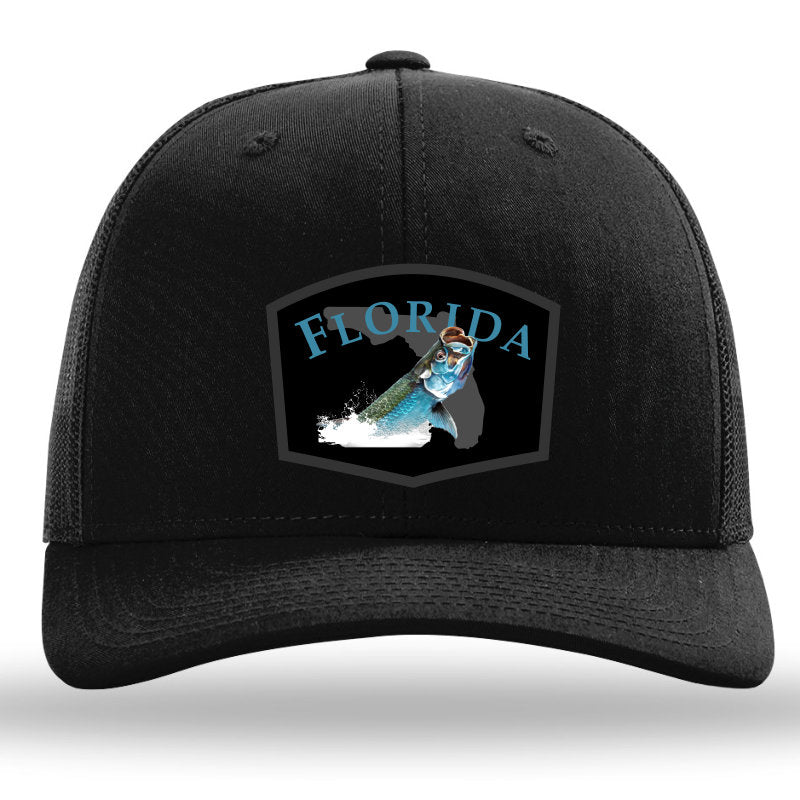 Florida Tarpon Color Patch Black-Black Richardson Sports 112 Trucker Snapback Lost Wando Outfitters - Lost Wando Outfitters