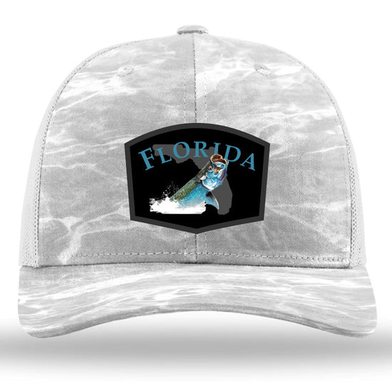 Florida Tarpon Color Patch Mossy Oak Elements Bonefish Camo-Light Grey Richardson Sports 112PFP Trucker Snapback Lost Wando Outfitters