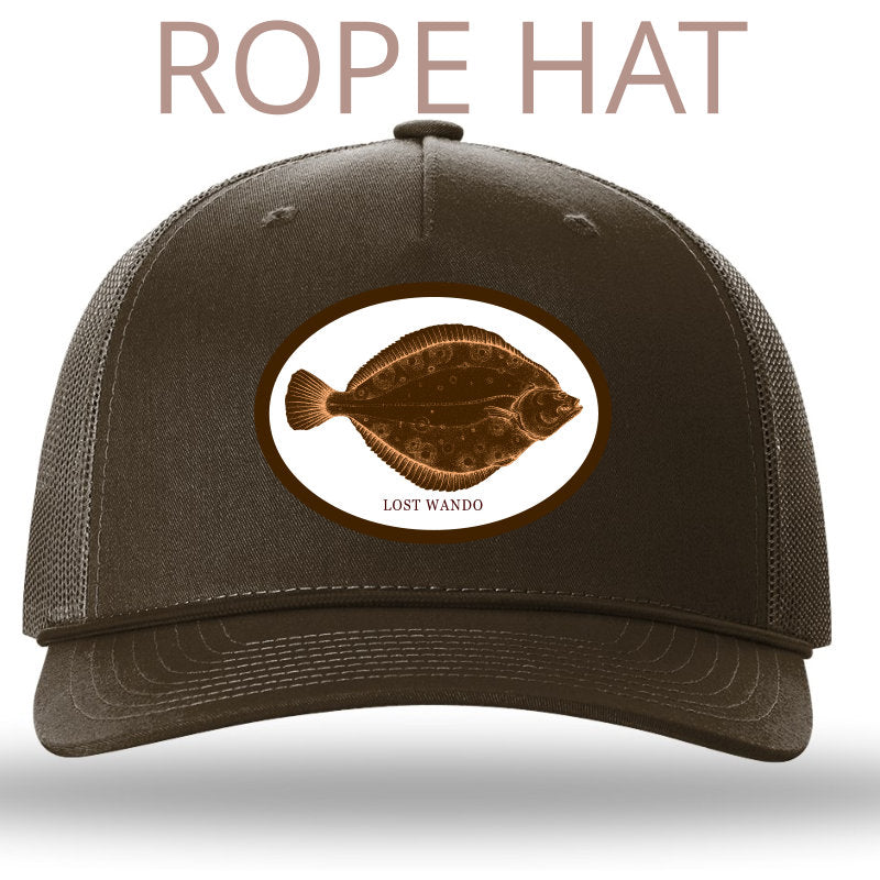 Flounder Color Patch Brown-Brown Rope Richardson Sports 112FPR Trucker Snapback Lost Wando Outfitters