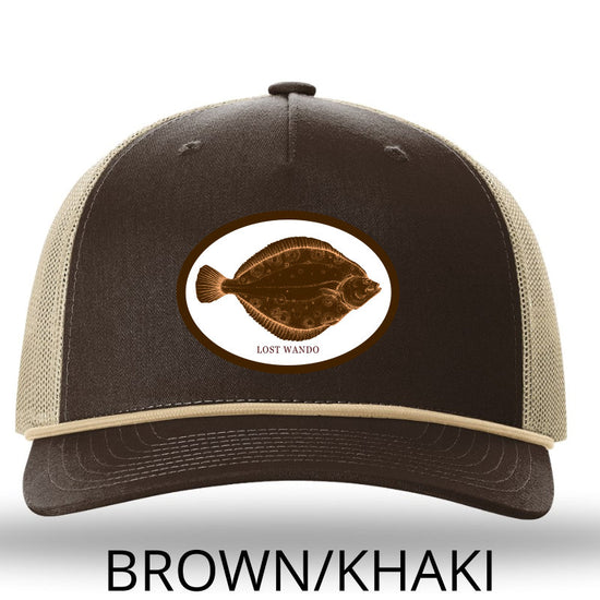 Flounder Color Patch Brown-Khaki Rope Richardson Sports 112FPR Trucker Snapback Lost Wando Outfitters