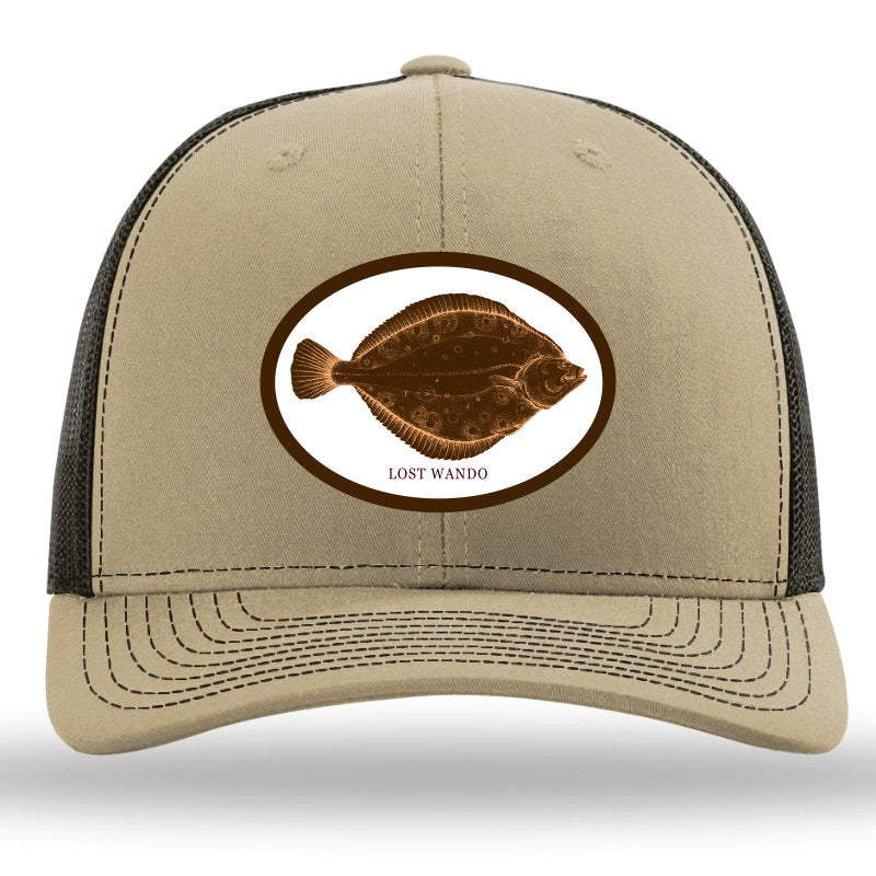 Flounder Color Patch Khaki-Brown Richardson Sports 112 Trucker Snapback Lost Wando Outfitters