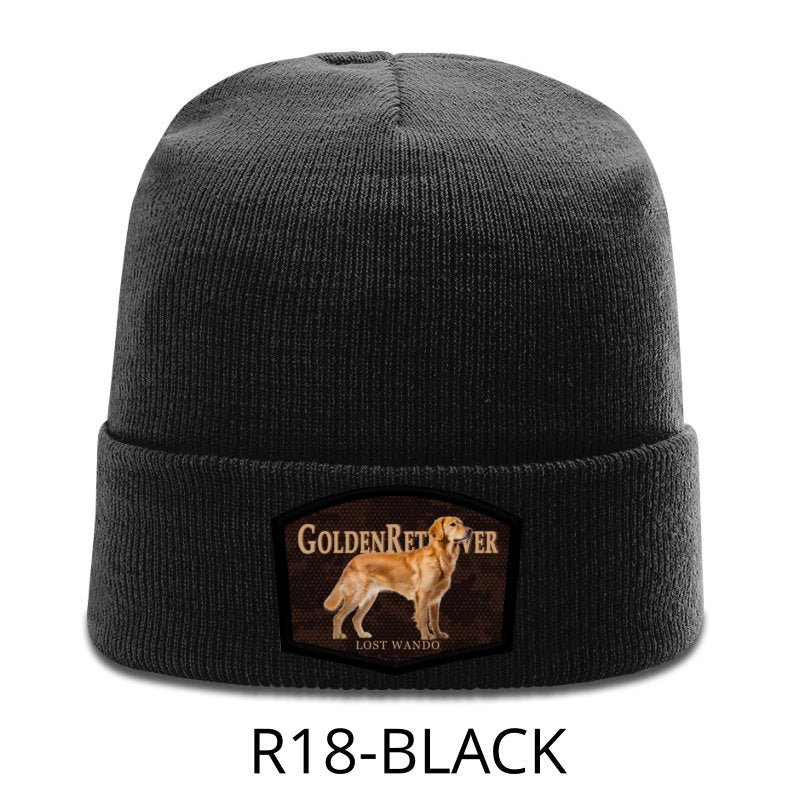 Golden Retriever Color Patch Beanie Black Richardson R18 Acrylic Yarn Beanie Lost Wando Outfitters