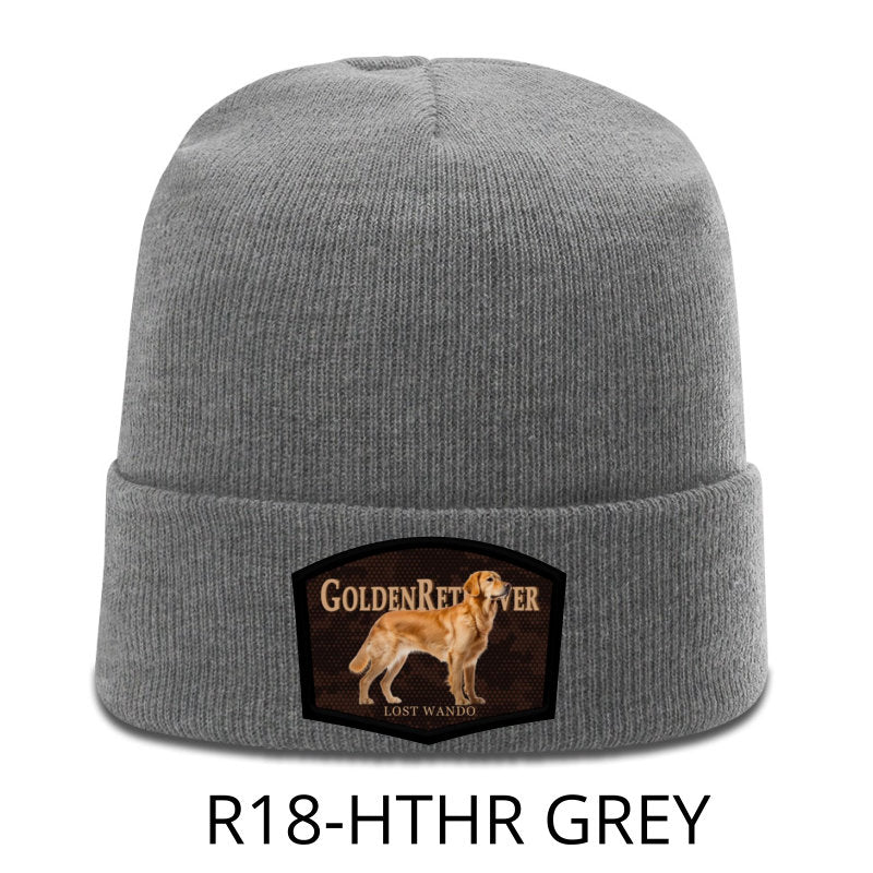 Golden Retriever Color Patch Beanie Heather Grey Richardson R18 Acrylic Yarn Beanie Lost Wando Outfitters - Lost Wando Outfitters