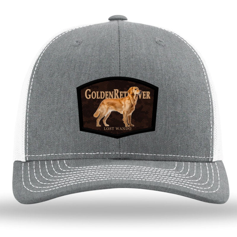 Golden Retriever Color Patch Heather Grey/White Richardson 112 Snapback Trucker Hat Lost Wando Outfitters