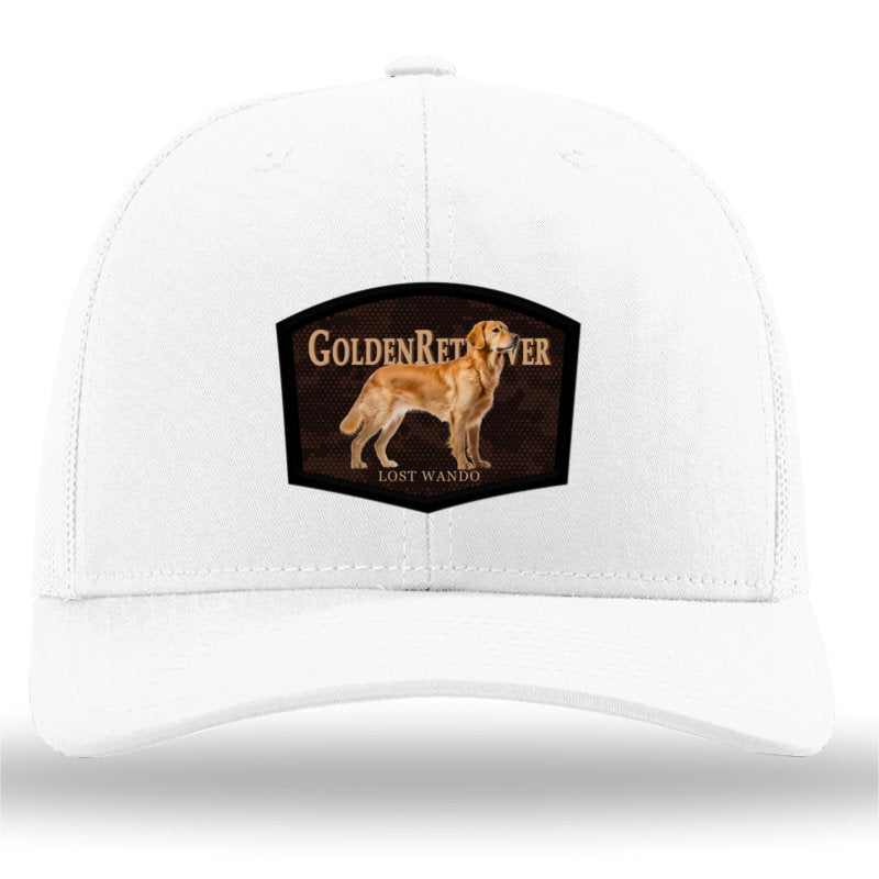 Golden Retriever Color Patch White/White Richardson 112 Snapback Trucker Hat Lost Wando Outfitters - Lost Wando Outfitters