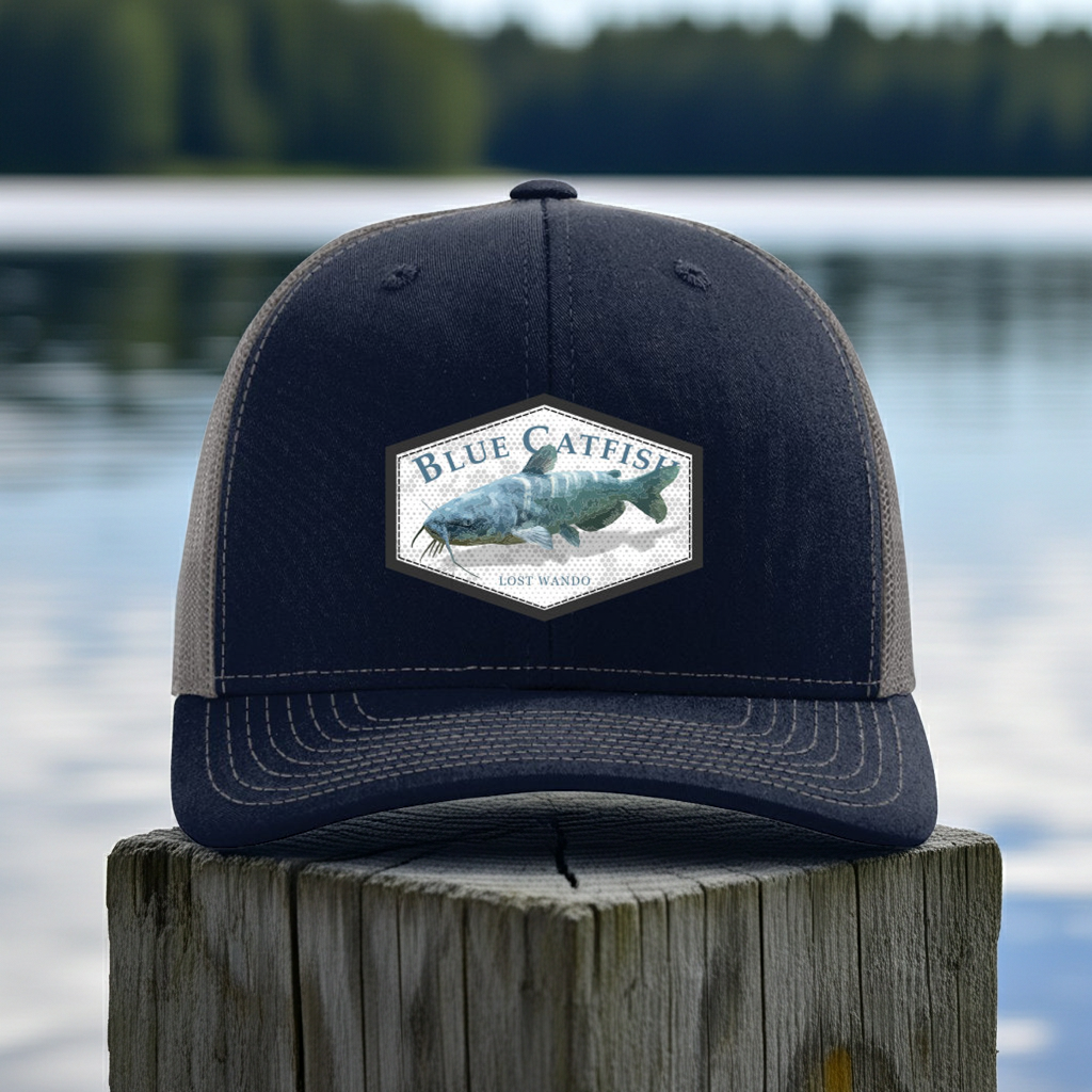 Blue Catfish Color Hat - Navy/Charcoal Richardson Sports 112 Trucker Snapback Hat Lost Wando Outfitters - Lost Wando Outfitters