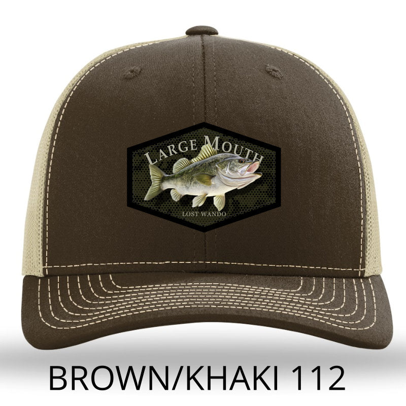 Large Mouth Bass Color Patch - Brown-Khaki Richardson 112 Snapback Trucker Hat Lost Wando Outfitters