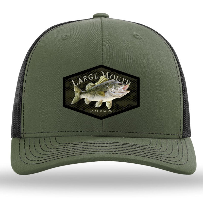 Large Mouth Bass Color Patch - Loden-Black Richardson 112 Snapback Trucker Hat Lost Wando Outfitters