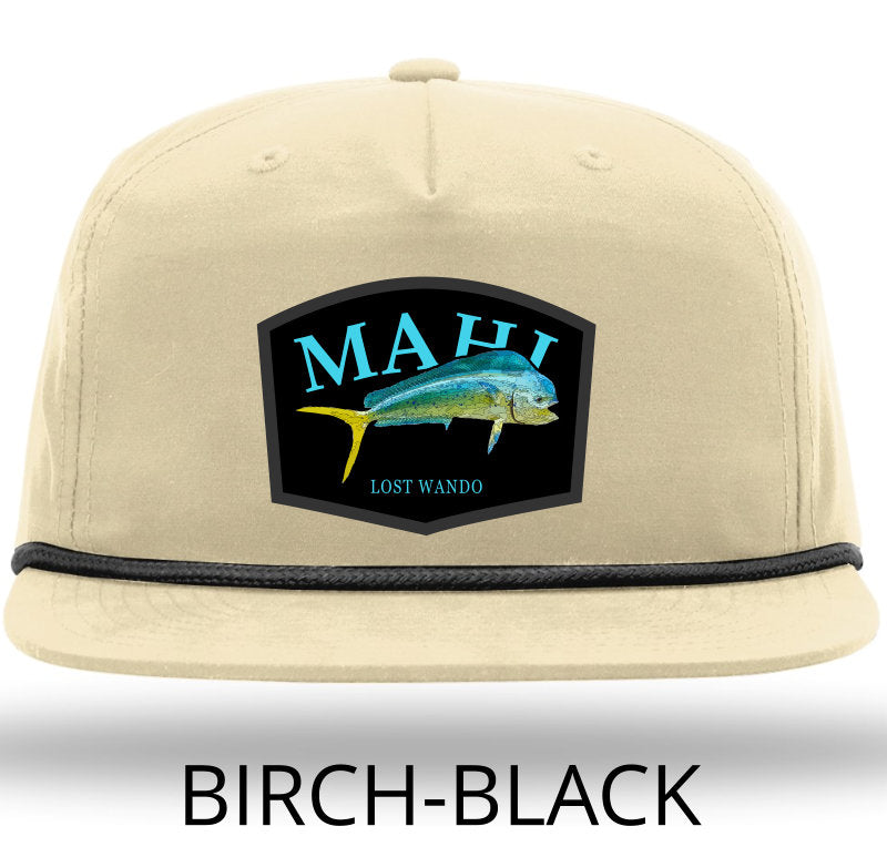 Mahi Color Patch -Birch with Black Rope 256 Umpqua Flat Bill Richardson Hat Lost Wando Outfitters - Lost Wando Outfitters
