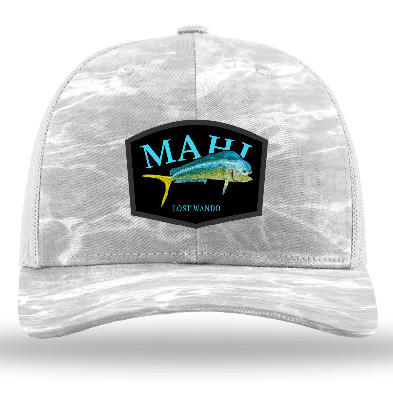 Mahi Color Patch Mossy Oak Elements Bonefish Camo/Lt. Grey Richardson Sports 112PFP Trucker Snapback Lost Wando Outfitters