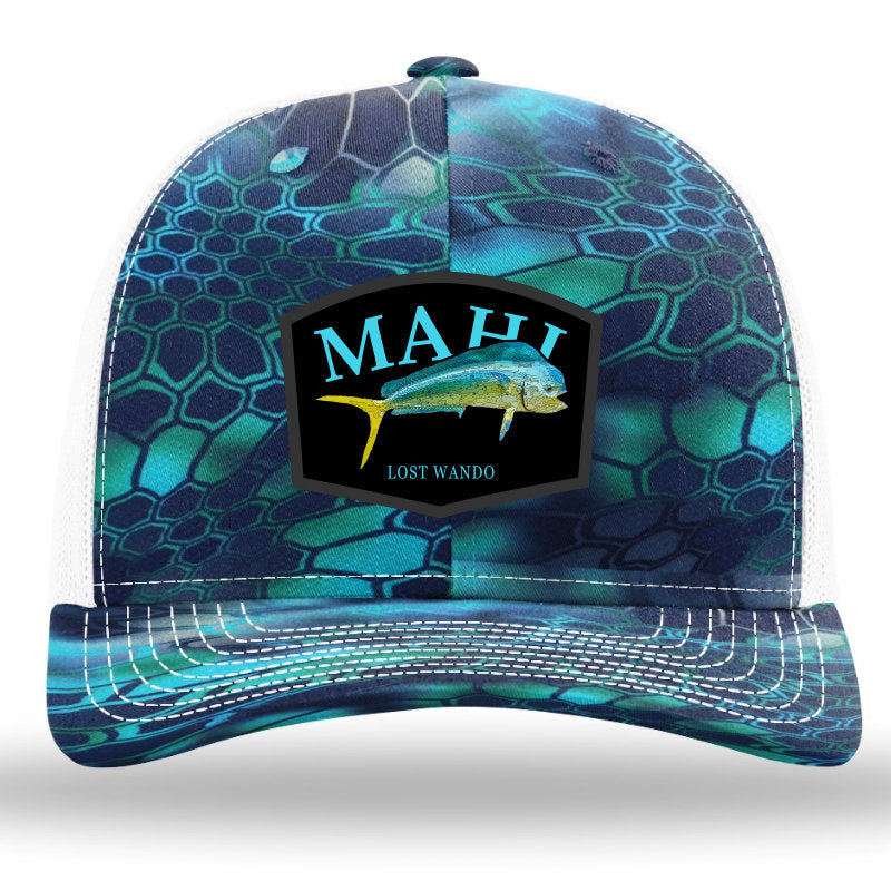 Mahi Color Patch Kryptek Pontus/White Camo Richardson Sports 112PFP Trucker Snapback Lost Wando Outfitters - Lost Wando Outfitters
