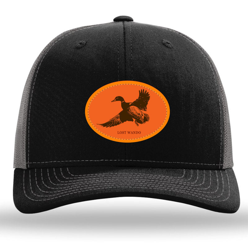 Mallard Hunter Orange Woven Patch -Black-Charcoal Richardson 112 Hat Lost Wando Outfitters