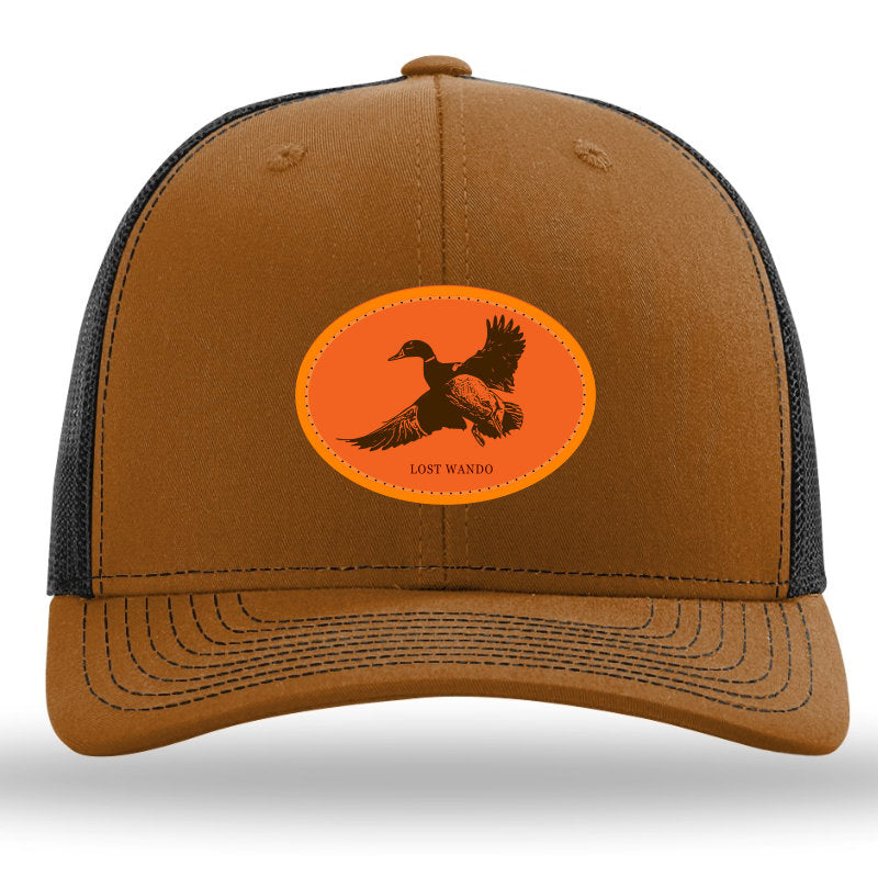 Mallard Hunter Orange Woven Patch -Caramel-Black Richardson 112 Hat Lost Wando Outfitters