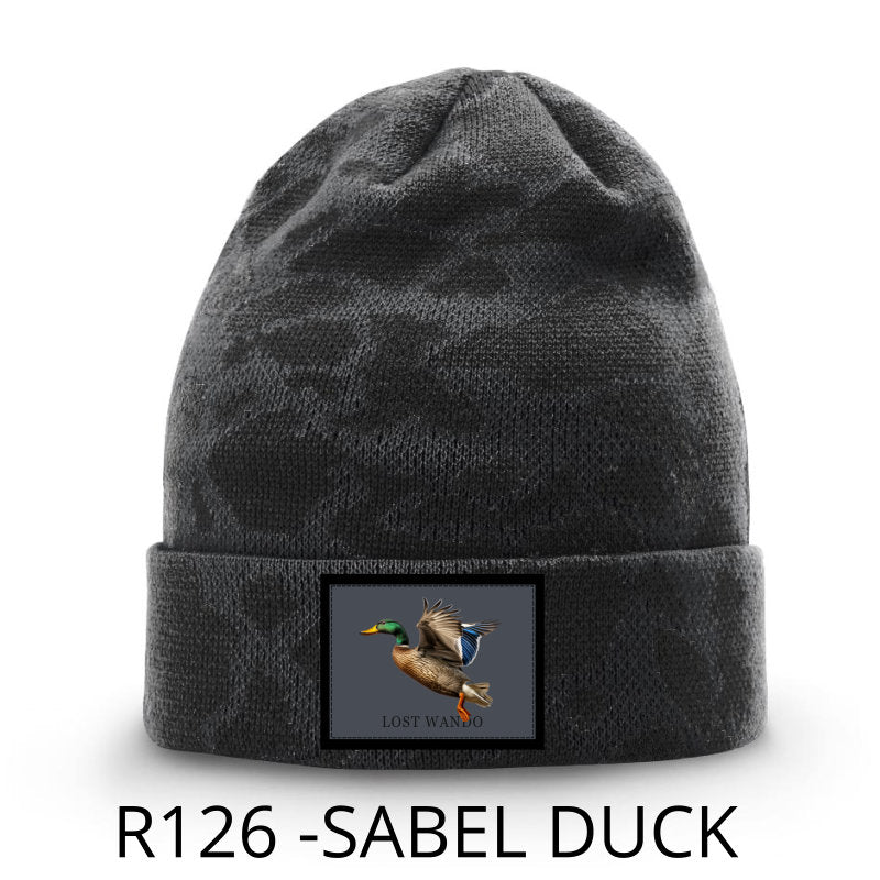 Mallard -Color Sublimated Patch Beanie- Sabel Duck Camo Richardson R126 Duck Camo Beanie Lost Wando Outfitters