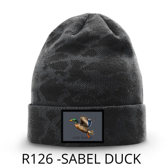 Mallard -Color Sublimated Patch Beanie- Sabel Duck Camo Richardson R126 Duck Camo Beanie Lost Wando Outfitters