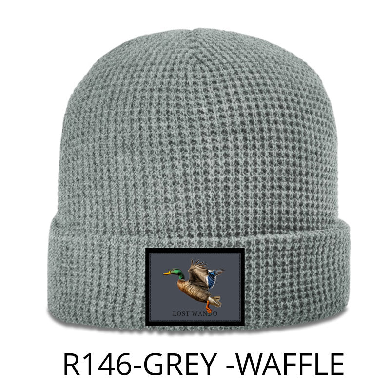 Mallard -Color Sublimated Patch Beanie- Grey Richardson R146 Waffle Knit Beanie Lost Wando Outfitters