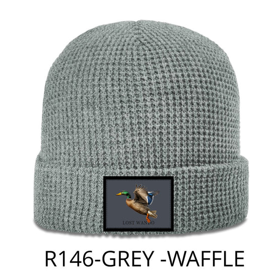 Mallard -Color Sublimated Patch Beanie- Grey Richardson R146 Waffle Knit Beanie Lost Wando Outfitters