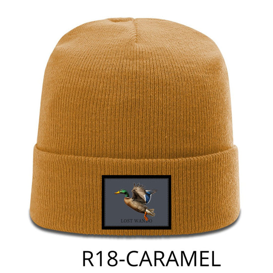 Mallard -Color Sublimated Patch Beanie- Caramel Richardson R18 Acrylic Yarn Beanie Lost Wando Outfitters