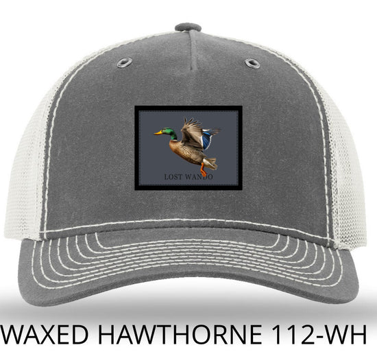 Mallard -Color Sublimated Patch -Rhino/Light Grey Richardson 112WH Waxed Hawthorne Rugged Snap Back Trucker Hat Lost Wando Outfitters