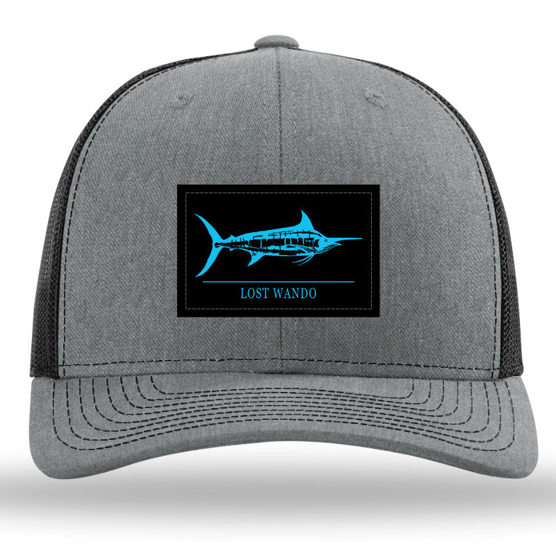 Marlin Woven Patch Heather Grey-Black Richardson Sports 112 Trucker Snapback Lost Wando Outfitters - Lost Wando Outfitters