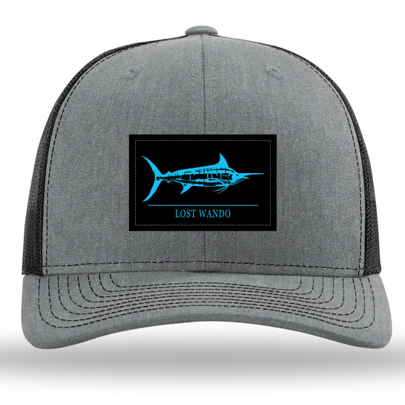 Marlin Woven Patch Heather Grey-Black Richardson Sports 112 Trucker Snapback Lost Wando Outfitters