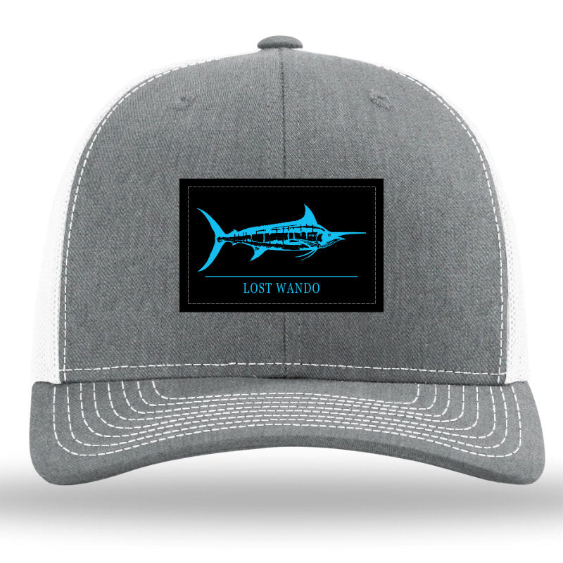 Marlin Woven Patch Heather Grey-White Richardson Sports 112 Trucker Snapback Lost Wando Outfitters - Lost Wando Outfitters
