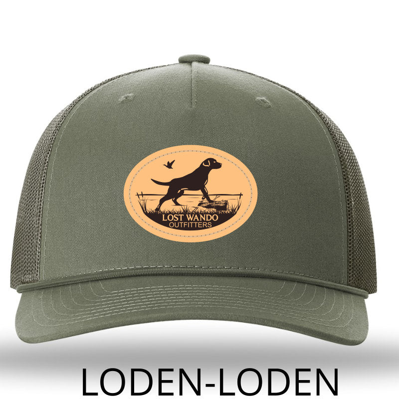 Marsh Lab Leather Patch Loden-Loden Rope Richardson 112FPR Snapback Trucker Hat Lost Wando Outfitters - Lost Wando Outfitters