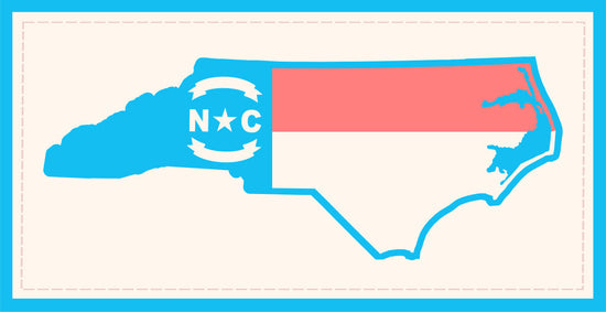 NC Outline Flag Pastel Color Patch Heather Grey-White Richardson 112 Snapback Trucker Hat Lost Wando Outfitters