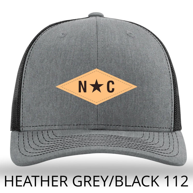 N*C Diamond Leather Patch - Heather Grey - Black Richardson 112 - Lost Wando Outfitters