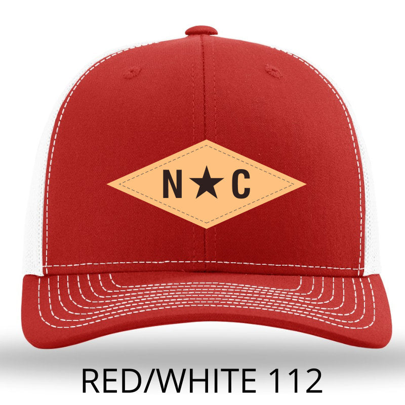 N*C Diamond Leather Patch - Red - White Richardson 112 Lost Wando Outfitters - Lost Wando Outfitters