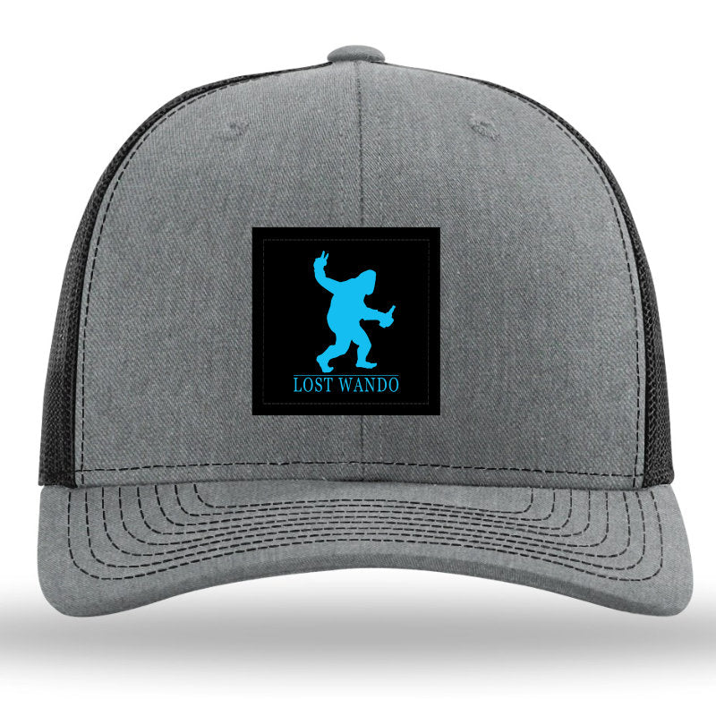 Peace, Beer, and Big Foot Woven Patch Heather Grey-Black Richardson Sports 112 Trucker Snapback Lost Wando Outfitters - Lost Wando Outfitters