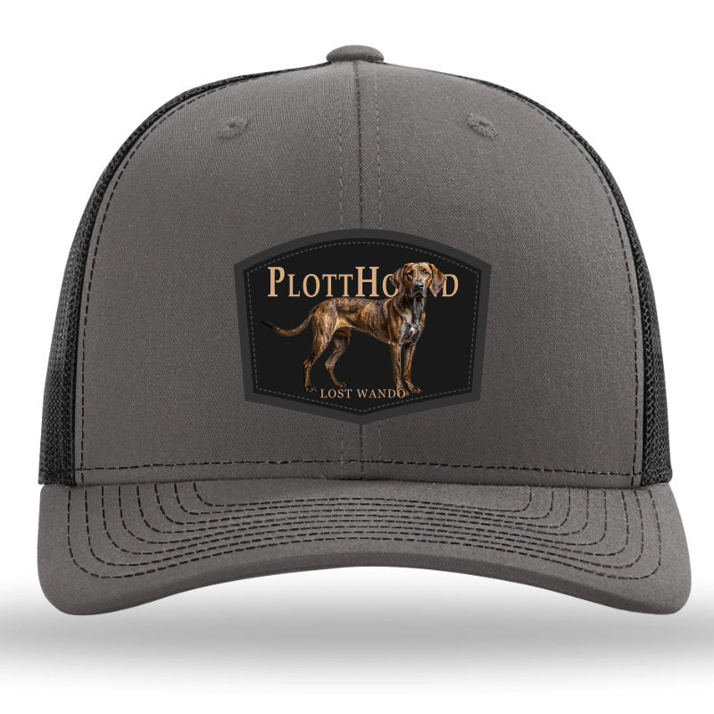 Plott Hound Color Patch Charcoal/Black Richardson 112 Snapback Trucker Hat Lost Wando Outfitters