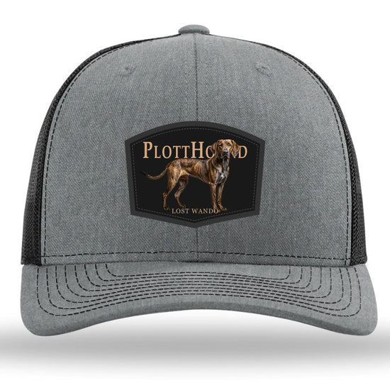 Plott Hound Color Patch Heather Grey/Black Richardson 112 Snapback Trucker Hat Lost Wando Outfitters