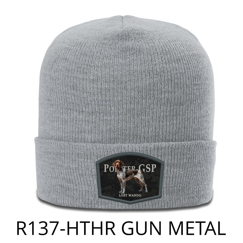 Pointer GSP Color Patch Beanie Heather Gun Metal Richardson R137 Acrylic Yarn Beanie Lost Wando Outfitters