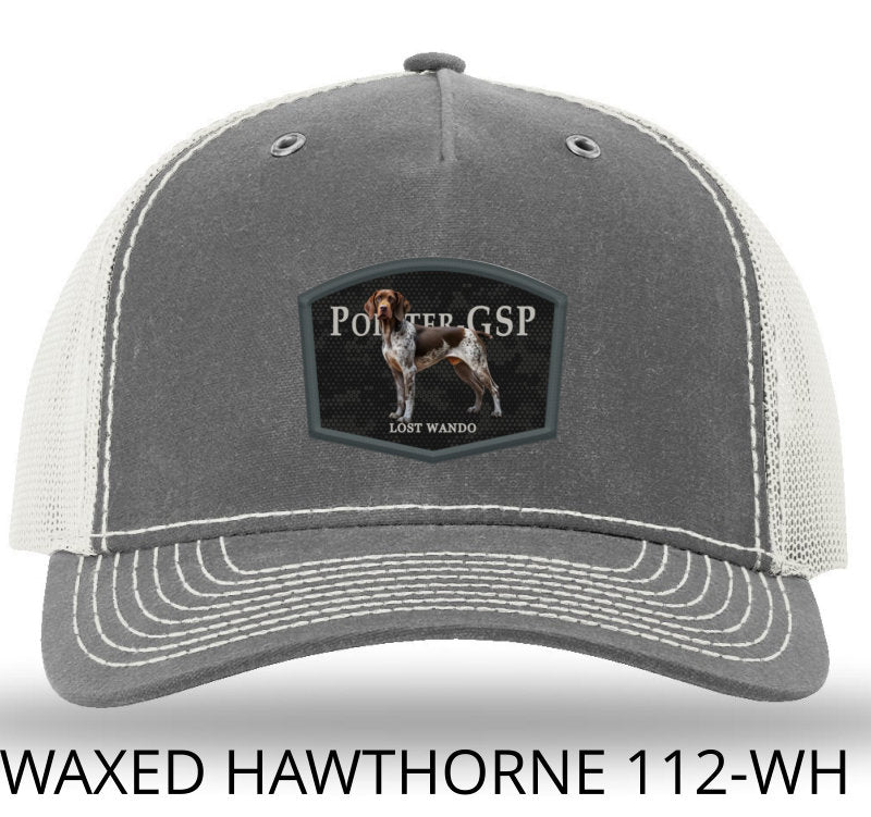 Pointer GSP Color Patch Rhino/Light Grey Richardson 112WH Rugged Waxed Hawthorne Snapback Trucker Hat Lost Wando Outfitters - Lost Wando Outfitters