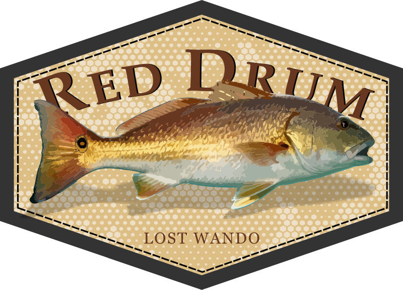 Red Drum Color Patch -Bark Duck Camo with Brown Braided Rope 256 Umpqua Flat Bill Richardson Hat Lost Wando Outfitters