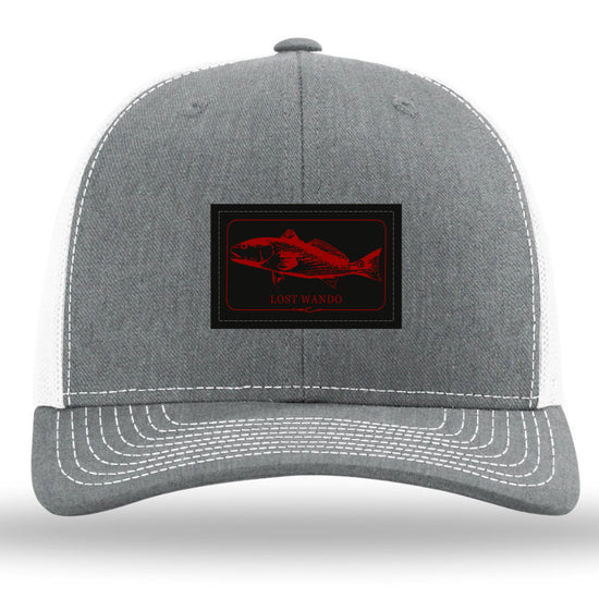 Red Fish Woven Patch Heather Grey-White Richardson Sports 112 Trucker Snapback Lost Wando Outfitters