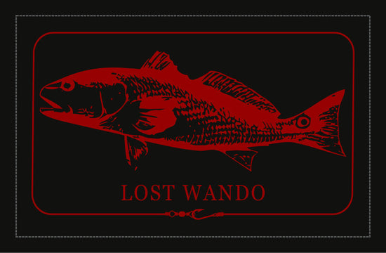 Red Fish Woven Patch Navy-Charcoal Richardson Sports 112 Trucker Snapback Lost Wando Outfitters