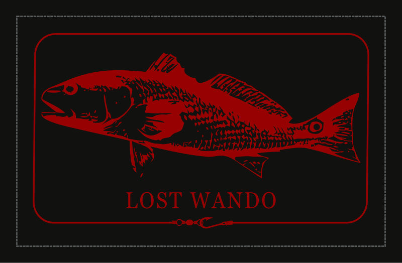 Red Fish Woven Patch Heather Grey-Black Richardson Sports 112 Trucker Snapback Lost Wando Outfitters