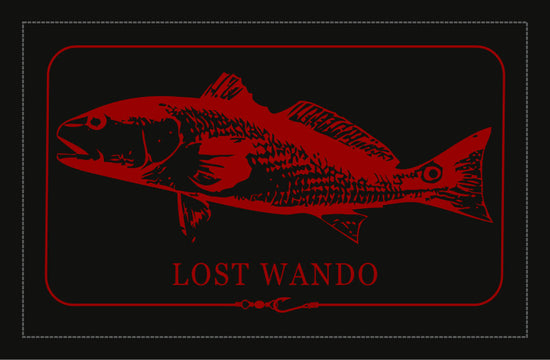 Red Fish Woven Patch Black-Black Richardson Sports 112 Trucker Snapback Lost Wando Outfitters