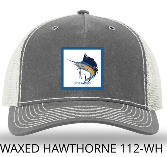 Sailfish Woven Patch Rhino/Light Grey Richardson Sports 112WH Waxed Hawthorne Rugged Trucker Snapback Lost Wando Outfitters