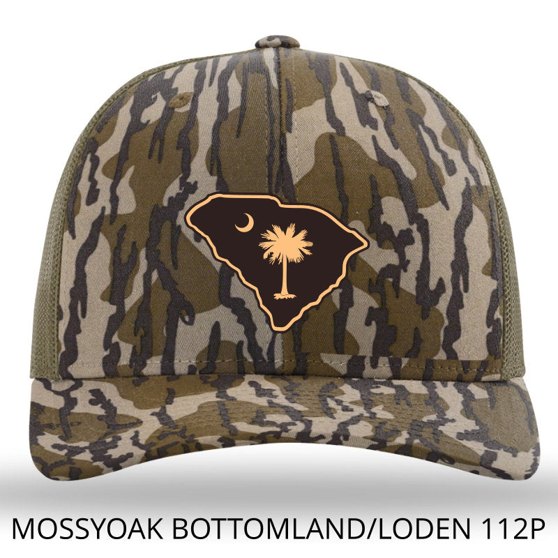 SC Etched Leather Outline -MossyOak Bottomland/Loden Richardson 112PFP - Lost Wando Outfitters - Lost Wando Outfitters
